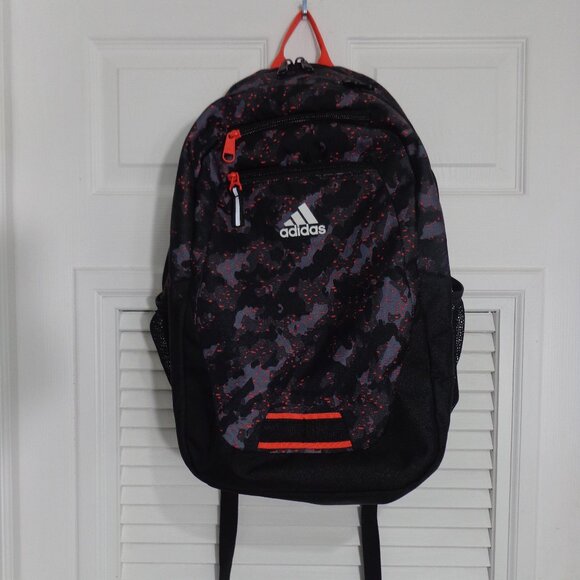 Adidas Foundation 6 Backpack Galaxy Camo Black Bright Red - Picture 1 of 6